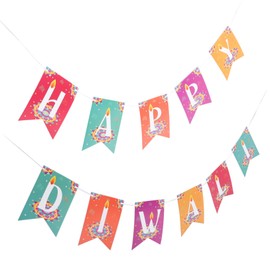 Levemolo Happy Diwali Banner Decoration Festive Paper Garland for Diwali Party Photo Backdrop Easy to Assemble Material for Home Decor and Celebrations