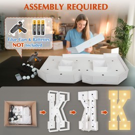 Marquee Light Up Letters Large: 4FT Sign K for Party Decoration Big Stand-up Letter Alphabet for Birthday Marry Me Proposal Bachelor Wedding Engagement Baby Shower Anniversary Graduation Decor