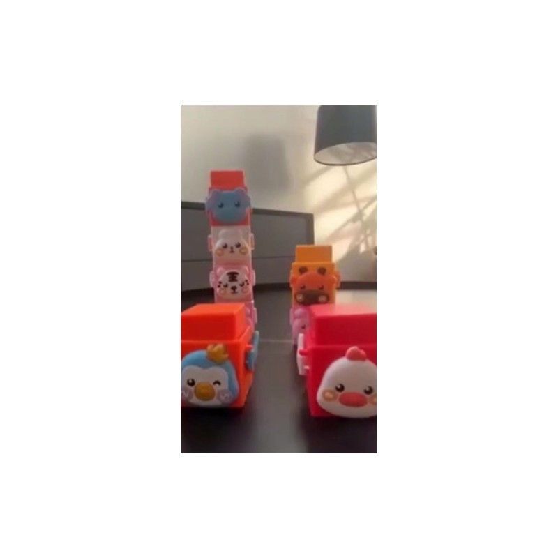 Bloques Apilables Coloridos Montessori Para Bebés 0-2a