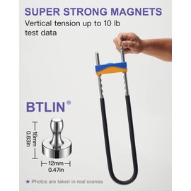 BTLIN Fridge Magnets Strong, Neodymium Magnetic Push Pins Heavy Duty for Kitchen Refrigerator Metal Bulletin Board Office Whiteboard 18pack 12x16mm