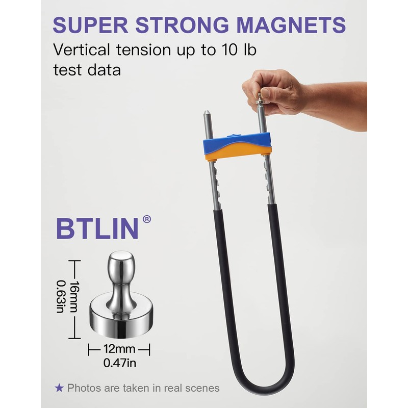 BTLIN Fridge Magnets Strong, Neodymium Magnetic Push Pins Heavy Duty