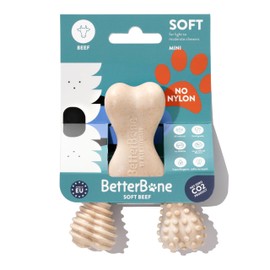 BetterBone - All-Natural, Nylon-Free Dog Chew Toys - Soft Density - Ideal for Light to Moderate Chewers - Non-Toxic, Promotes Dental Health, Splinter-Resistant, Sustainably Made