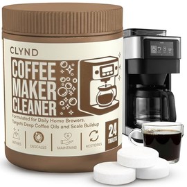 Coffee Maker Cleaner and Descaler Tablets 24-Pack, Residue-free, Compatible with Nespresso, Ninja, Multi-cup, Single-serve, Delonghi, Espresso Machine, Keurig, Coffee Pot Cleaner Cleaning Tabs