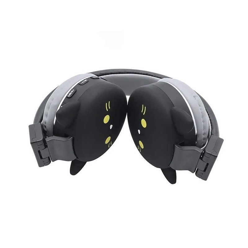 Vimi Audifonos Bluetooth Inalambricos Diadema Radio FM (Gato Negro)