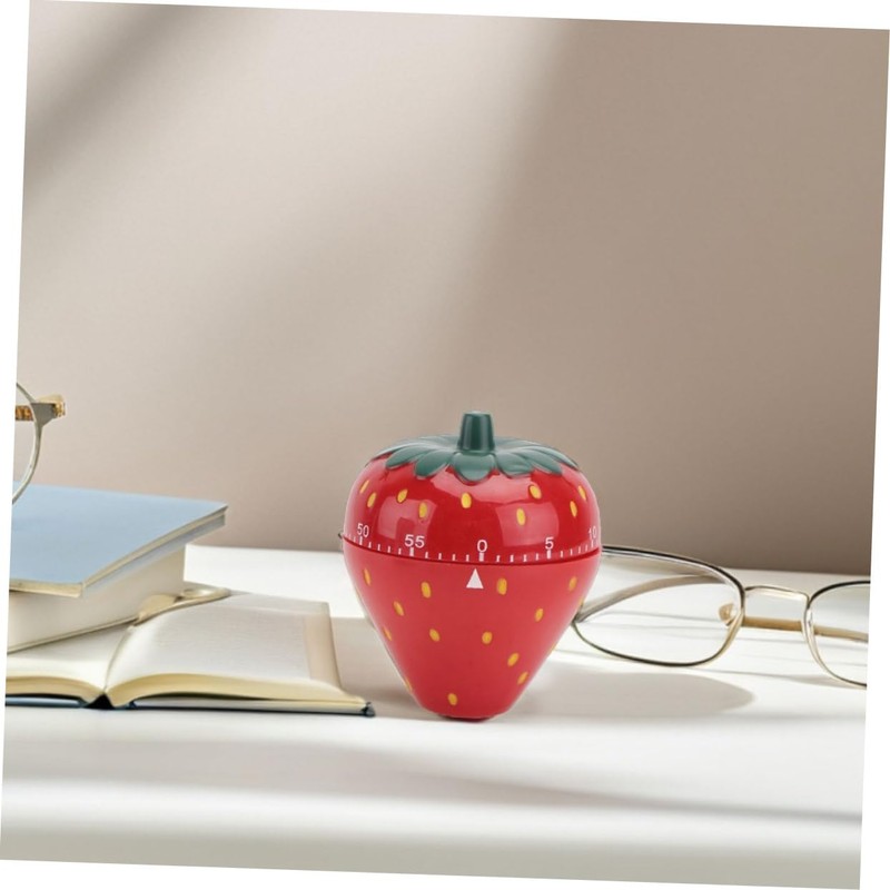 LIFKOME Strawberry Shape Mechanical Timer Manual Countdown for Kitchen Cooking
