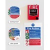 Ancable 4Pcs Fire Action Notice Vinyl Signs - Fire Evacuation