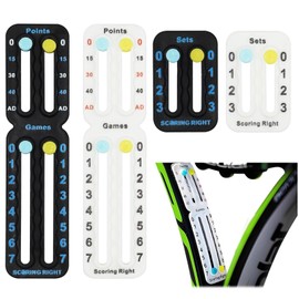 CUVZORA 2 Satz Zählplatte für Tennis und Padel Tennis, Doppelte Zählfunktion, Robust & Wetterfest, Ideal für Padel Tennis Schläger, Tennisballschläger und Wettkämpfen & Training (Schwarz + Weiß)