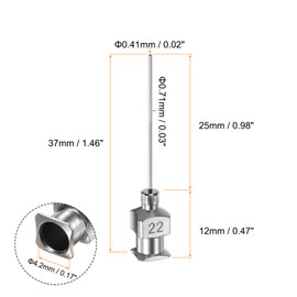 HARFINGTON 10pcs 22Gauge Stainless Steel Dispensing Needles, 1" All Metal Glue Needle Tube Blunt Tips Luer Lock for Thick Liquids, Ink, Glue, Lab Use