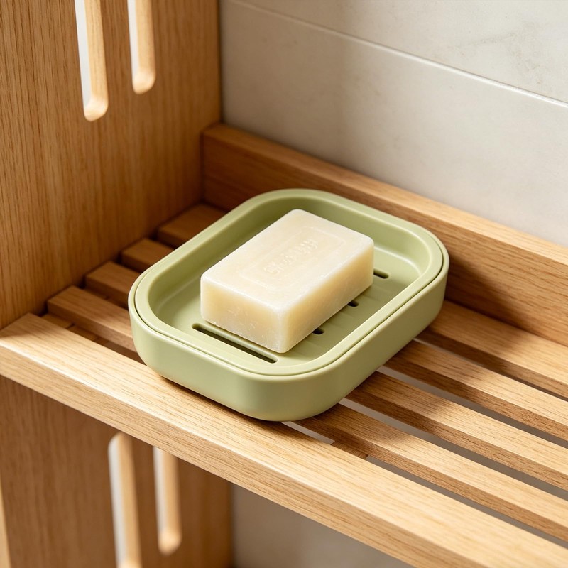 4 Pcs Plastic Soap Dish with Drainage, Portable Shower Soap