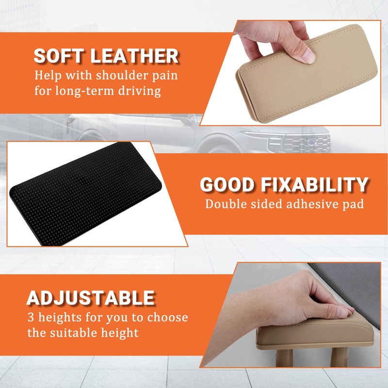 AICARS Armrest Cup Holder: Arm Rest Elbow Support General Leather