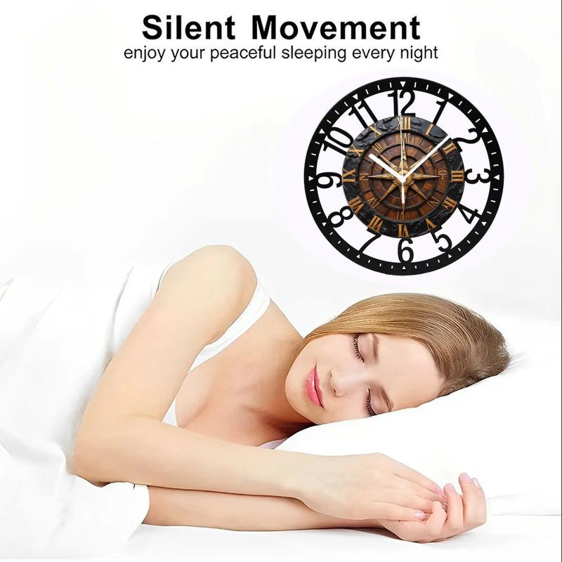 Luxury Design 25cm Circular Iron Clock Silent Operationsheet size: 10