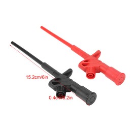 Insulated Grab Clamp, Pack of 2 Multimeter Cable Test Probe Multimeter Test Probe, CAT III 1000V 10A Insulated Crocodile Clip Flexible Test Hook Clip High Voltage Test Tips with 4 mm Banana Socket