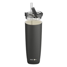 asobu Puramic Aqualina - with Interchangeable Hot and Cold Lid and Built in Straw, 20 Ounce (Black)