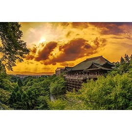 Postcard postcard postcard of evening view near Kiyomizu-dera Temple, Kyoto City, Kyoto Prefecture