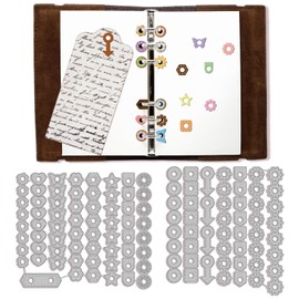 GLOBLELAND Page Tab Hole Reinforcement Cutting Dies for DIY Scrapbooking Metal Geometric Craft Designs Die Cuts Embossing Stencils Template for Paper Card Making Decoration Album