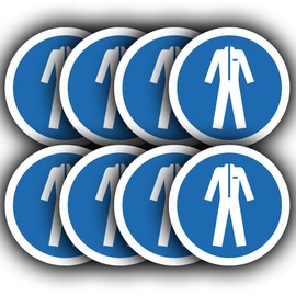 8 Pack - Protective Clothes Must Be Worn Stickers - 85mm - Waterproof Vinyl Decals