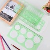 5PCS Circle Template Measuring Geometry Ruler Geometric Drawings Stencils Rulers,