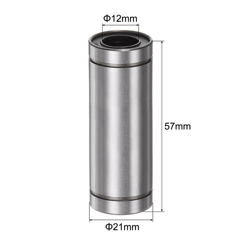 sourcing map 4pcs LM12LUU Linear Ball Bearings, 12mm Bore Dia,