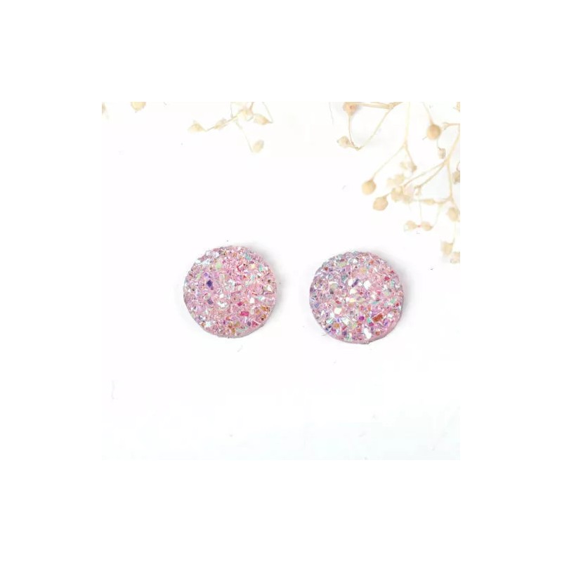 Unbranded 10 pcs Druzy Resin Embellishment Cabochons Light Pink Blush