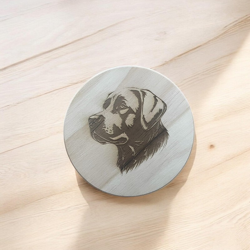 Ashton and Finch Retriever Coaster Laser Engraved Gift Wooden for