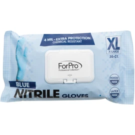 ForPro 30ct Disposable Nitrile Gloves, 4 Mil/X-Large, Blue, Food Safe