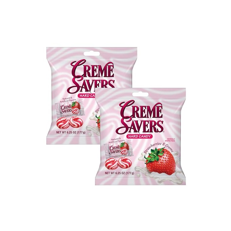 Cream Savers Strawberries & Cream, 6.25 Ounce Bag (Pack of