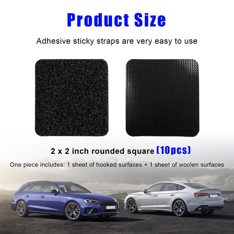 Dickno 10 PCS Hook and Loop Mounting Strips with Adhesive,