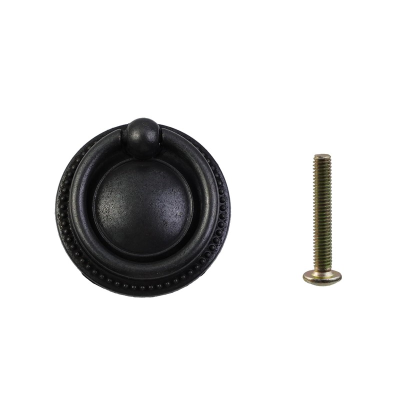 MY MIRONEY 1.46" Diameter Cabinet Drawer Pulls Black Ring Pull