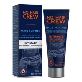 NO HAIR CREW Liquid Intimate Powder for Men 75 ml – Cream-to-Powder Formula | Helps reduce sweat, odour and chafing. Talc-free body powder for groin, intimate areas and inner thighs. No dust. No mess