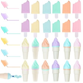 Pack of 24 Mini Highlighters Ice Cream Set, Party Bag Children's Birthday 6/8/10 Years Candy Textliner Pens, Funny Highlighter Children, Suitable for Children's Gifts, Parties, Birthdays, School Gifts