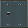 RiteAV 1 Port Cat7 Shielded Ethernet Wall Plate - Flat 2 Gang [Stainless Steel]