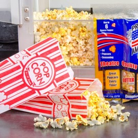 POPCORN BAGS (2 oz, red and white)