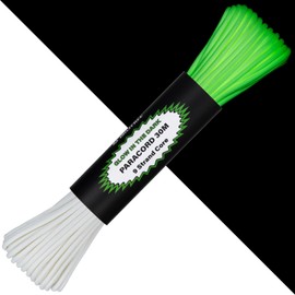 Brotree Luminous Glow In The Dark Paracord 550 4mm 30m Rope 9 Strands Parachute Cord for Crafting, DIY, Tent, Camping