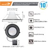 Run Bison 10 Inch Commercial LED Recessed Light with J-Box,120-277V,22/29/37.5W