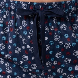 IZOD Men's Silky Fleece Sleep Pant, Navy/Dog Paws, XX-Large