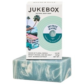 Jukebox Soap, Sky Blue Malibu, Natural Bar Soap for Women, Cold Process, Bath Soap with No Harmful Ingredients, Created for All Skin Types, 4.5oz