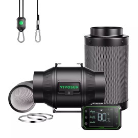 VIVOSUN AeroZesh T4/T6  Inline Duct Fan Smart Ventilation System For Grow Tent - T6 Smart Air Filtration Kit Pro w/ E42A