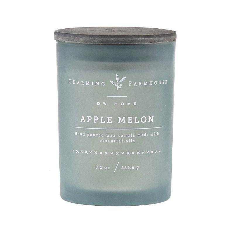 DW Home Charming Farmhouse Apple Melon Single Wood Wick Candle