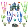 Fish Tank Decorations,Aquarium Decor 15Pcs,Aquarium Plants for Fish Tank Accessories,Small