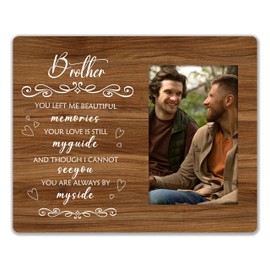 ZYQFN Memorial Picture Frame Fits 4x6 Photo, Memorial Gifts For Loss Of Brother, In Remembrance Gifts, Loss Of Brother Sympathy Gifts, Bereavement Gifts, Brothers Picture Frame. (002), Rustic