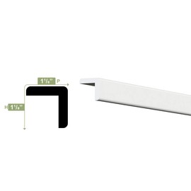 WM205-1 1/8"H x 1 1/8"P x 96"L Outside Corner Moulding, PVC