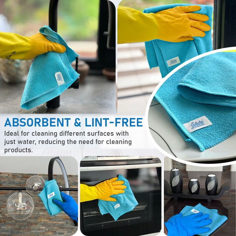 FABRIO Microfibre Cleaning Cloth - Blue - 30cm x 30cm