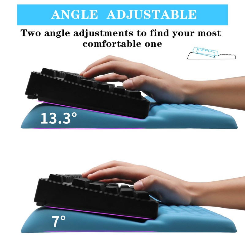 Computer Keyboard Stand Pad with Wrist Rest, Ergonomic Comfy Tilted