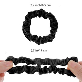 Qianyu 12 Stück Haargummis Elastische Weiche Seide dünne Haarbänder Scrunchie Kleine Haarschmuck Ohne Haarschäden Pferdeschwanz Halter Bunte Haar-Accessoire Geschenke für Teenager-Mädchen Damen