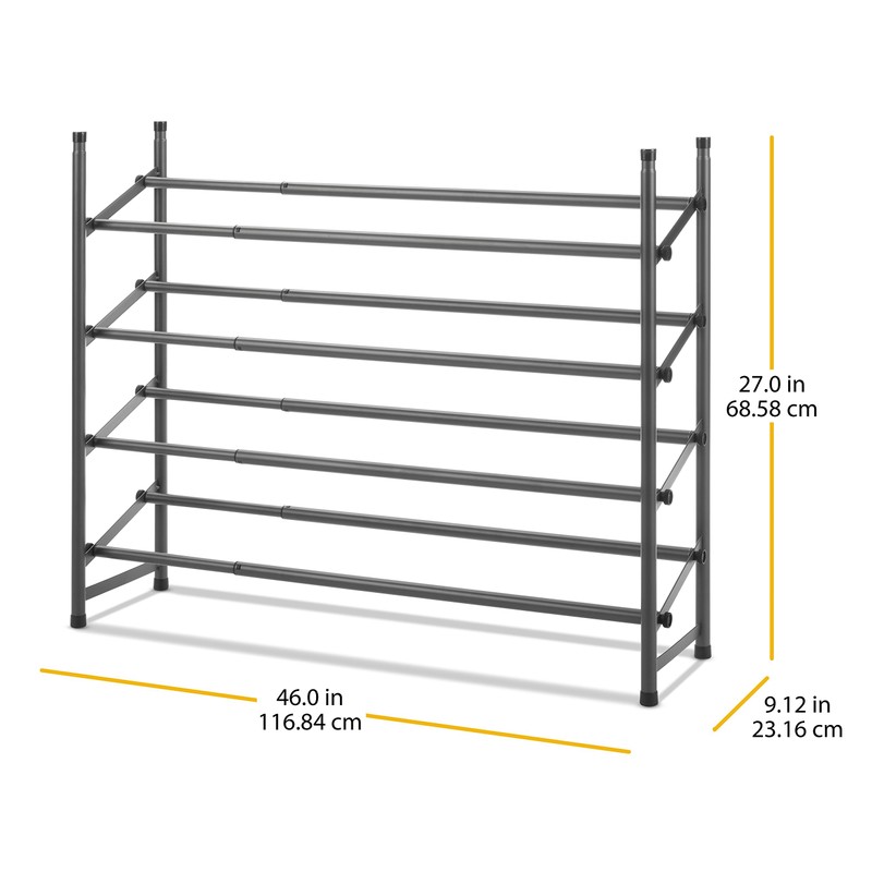 Whitmor 4-Tier Shoe Rack Gunmetal Gray