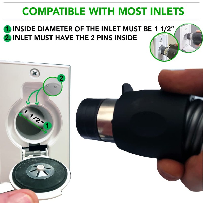 OVO Universal Central Vacuum 30ft Low Voltage Hose, Switch Control