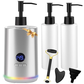 Massage Oil Warmer, Yofuly Body Lotion Warmer Dispenser Heated Machine with Atmosphere Light, Portable Temperature Adjustable Massage Oil Heater for Beauty Salon and Spa Use, Gray