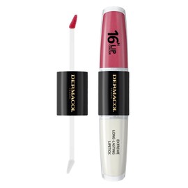 Dermacol NEW 16-Hour Lip Colour, Highly Pigmented Glossy Lip Stain, Two-Phase Lip Plumper Gloss, Kissproof Lip Makeup Products with Matte and Glitter Finish, n.34, Vibrant Red