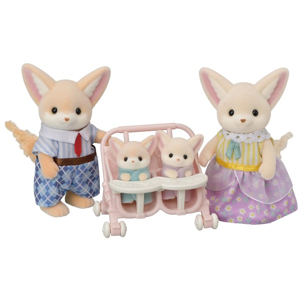 Calico Critters Fennec Fox Family - Set of 4 Collectible Doll Figures for Children Ages 3+