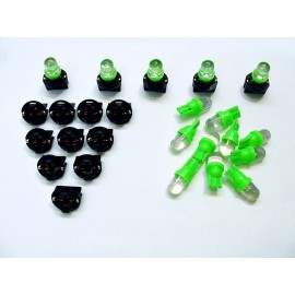 Lumiglow 15 Green Domes LEDs Lights Bulbs 1/2" Sockets Instrument Panel Dashboard Imports